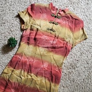 Sale💫DAVID WARREN MANDARIN Colar Silky DRESS SZ 6
